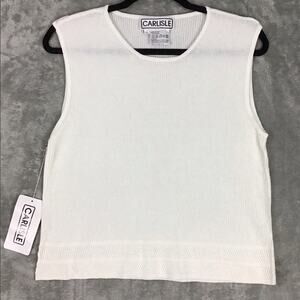 Carlisle Collection Women’s XL White Knit Tank Top Sleeveless Pullover Sweater
